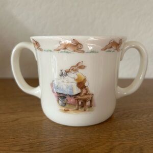 Bunnykins Royal Doulton  children’s “sippy cup” 1988 fine bone China. Vintage